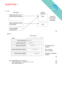 A Level Computer Science Mark Scheme: RISC/CISC & Pipelining