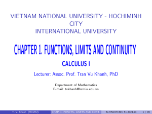 Calculus I: Functions, Limits, and Continuity