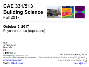 Psychrometrics Equations: Building Science Presentation