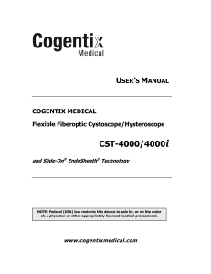 Cogentix Cystoscope/Hysteroscope User Manual CST-4000/4000i