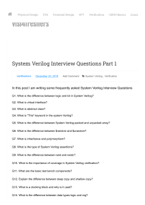 System Verilog Interview Questions Part 1