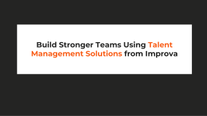 Talent Management Solutions: Build Stronger Teams