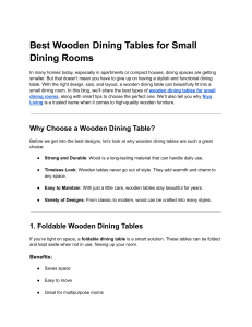 Wooden Dining Tables for Small Dining Rooms: Best Designs