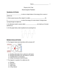 Physics Unit 2 Test: Electromagnetic Radiation