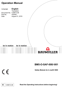 BM5-O-SAF-000/-001 Safety Module Operation Manual
