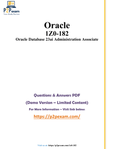 Oracle 1Z0-182 Exam Questions & Answers (Demo)