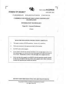 CSEC IT Exam Paper - General Proficiency