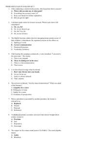 English Preboard Exam: Set 1
