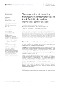 Hamstring Tightness, Lordosis & Flexibility: Gender Analysis