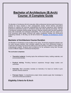 Bachelor of Architecture (B.Arch) Course: A Complete Guide