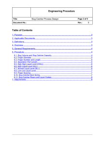 Slug Catcher Process Design Engineering Procedure