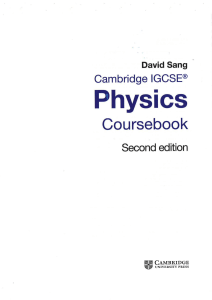 Cambridge IGCSE Physics Coursebook by David Sang - Second Edition