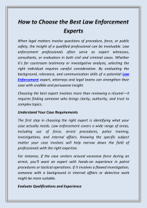 Choosing Law Enforcement Experts: A Guide for Legal Teams