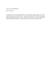 Gear Train Design Quiz: Speed Increaser Problem