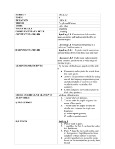 English Lesson Plan: Speaking & Listening - Let's Chat