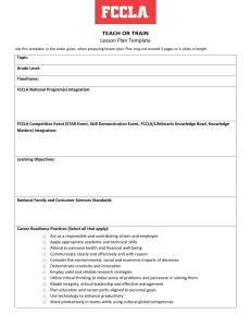 FCCLA Lesson Plan Template