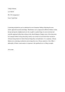 Contesting Modernities: African Narratives & Biko's Philosophy