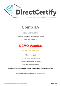 CompTIA Network+ N10-009 Exam Sample Questions