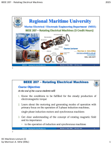 Rotating Electrical Machines Course Presentation