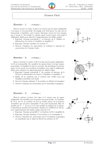 Examen de Physique: Vibrations & Ondes - Ingénierie