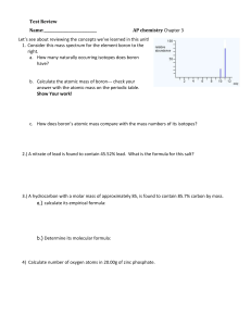 AP Chemistry Chapter 3 Test Review