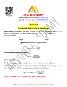 Electrostatic Potential & Capacitance - Chapter 2