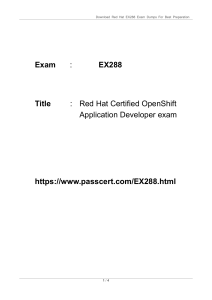 Red Hat EX288 Exam Dumps: OpenShift Application Developer