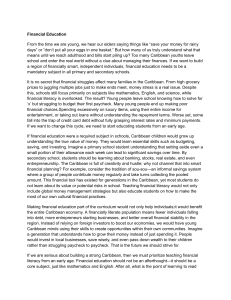 Financial Education in Caribbean Schools: A Proposal