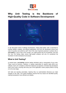 Unit Testing: Backbone of High-Quality Code