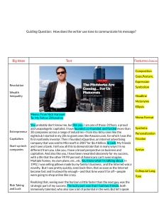 Wealth Inequality: A Warning to Zillionaires