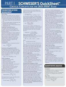 FRM Exam QuickSheet: Risk Management & Quantitative Analysis