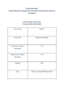 Course Descriptions: English, Social Sciences, Math