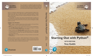 Starting Out with Python 5th Ed. by Tony Gaddis | Programming Textbook