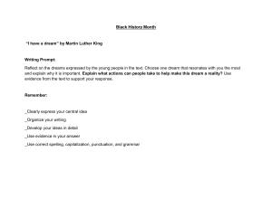 Black History Month Writing Prompt: MLK Dream