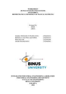 Lembar Kerja Biomekanika & Penanganan Manual: Analisis NIOSH, REBA