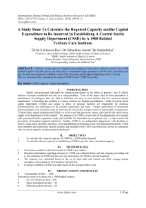 CSSD Capacity & Cost in a 1500-Bed Hospital