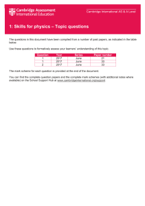 AS & A Level Physics: Skills Topic Questions