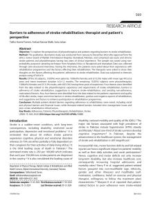 Stroke Rehabilitation Barriers: Therapist & Patient Perspectives