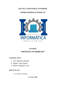 Informe sobre Sistemas Num&eacute;ricos: Decimal, Binario, Octal, Hexadecimal