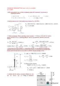 Akışkanlar Mekaniği Final Sınavı ve &Ccedil;&ouml;z&uuml;mleri