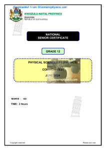 Grade 12 Physics Exam & Marking Guidelines - June 2024