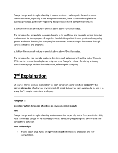 Google's Cultural & Environmental Challenges Analysis