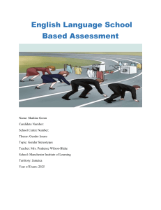 Gender Stereotypes: School Based Assessment