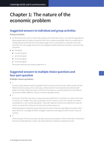 IGCSE & O Level Economics: Chapter 1 Economic Problem Answers