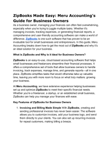 ZipBooks Made Easy: A Guide for Business Owners
