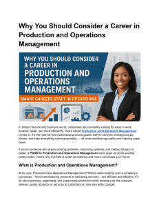 Production & Operations Management Career Guide
