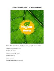 Vegan Burst: Entrepreneurship Project - Plant-Based Business