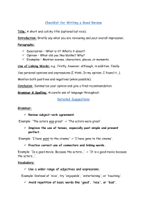 Review Writing Checklist: Improve Your Reviews