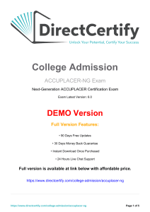 ACCUPLACER-NG Exam Prep: Sample Questions & Explanations