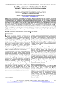 Lateritic Soil Suitability for Highway Construction in Nigeria